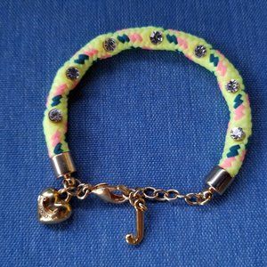 ✨Juicy Couture Clear Stone Fabric Charm Bracelet - NWOT✨